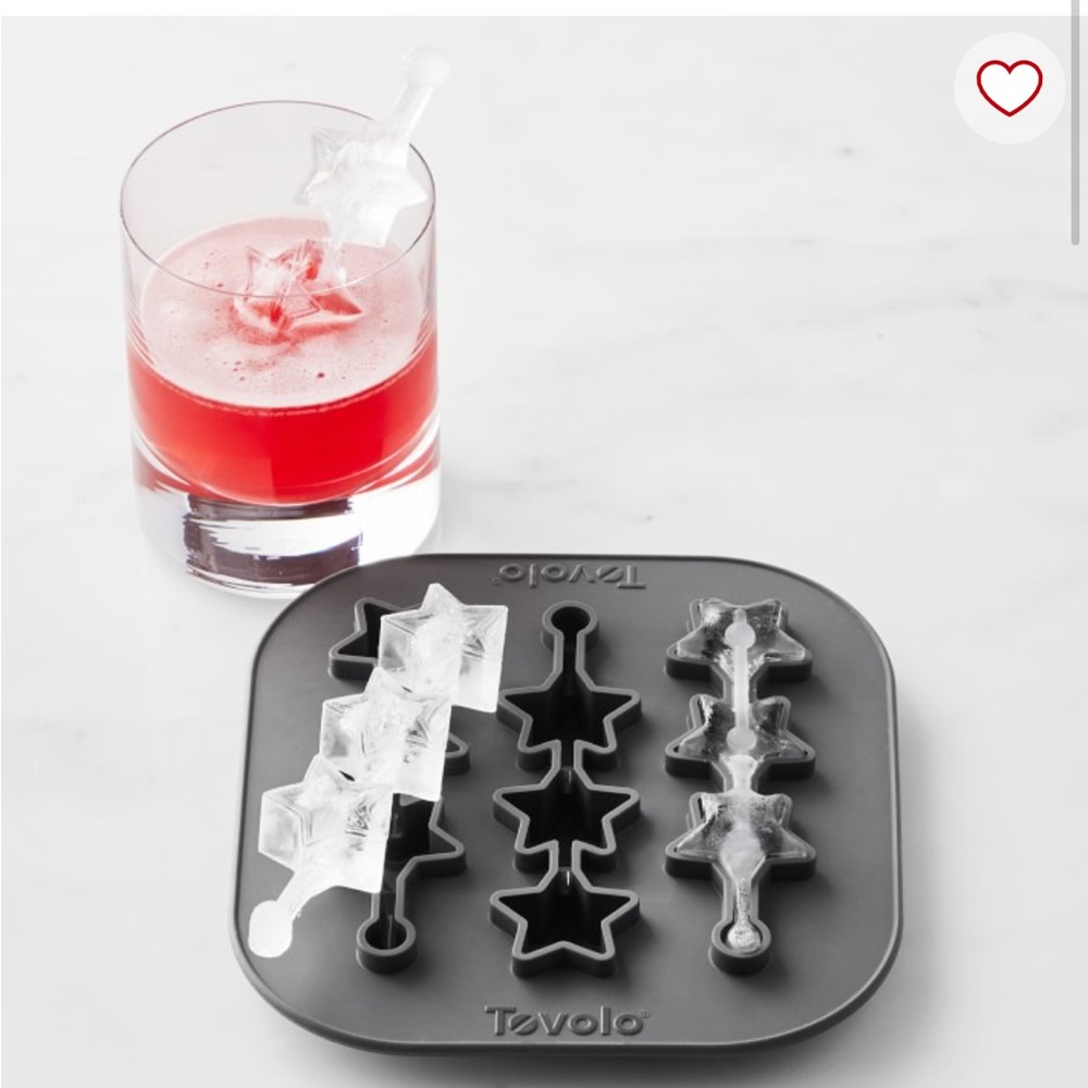 NWT Williams Sonoma  Star Swizzle Ice Sticks, Set of 2 Ice Molds for Drinks